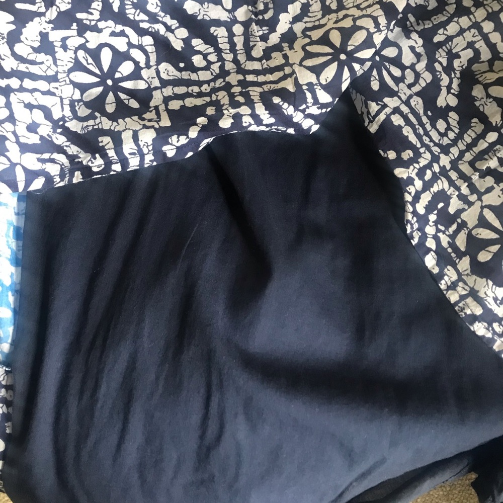 Tiered Blue Patterned Maxi Skirt - Picture 6 of 7